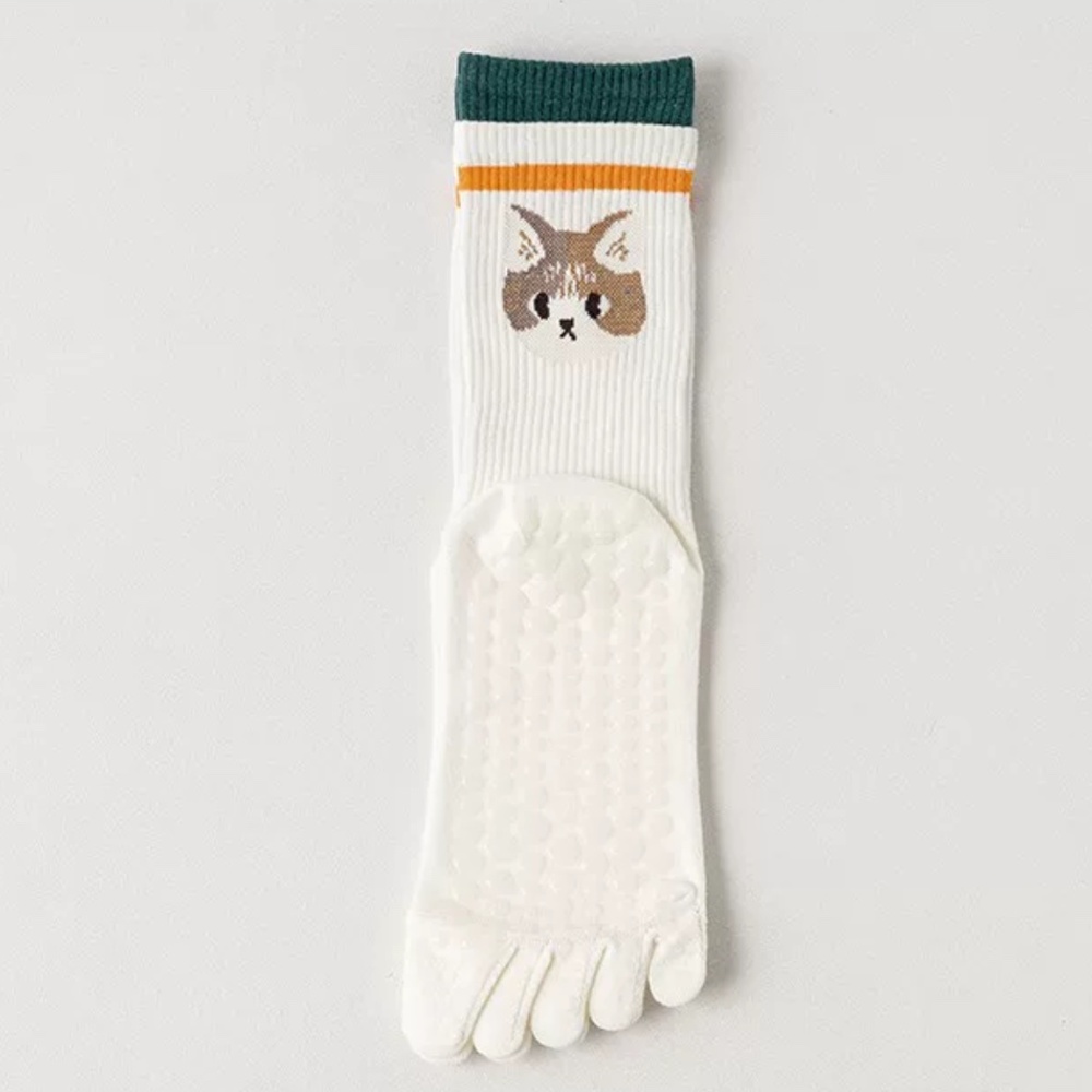 1 pair cat  yoga five toe socks new